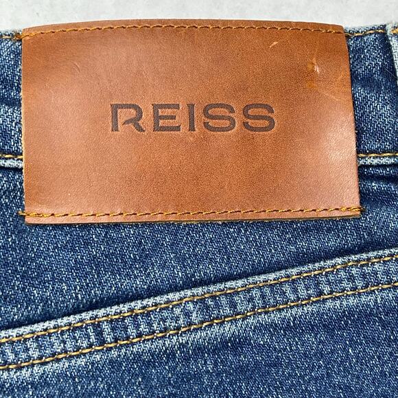 Reiss women’s Selin Petite Mid-Rise Straight-Leg Jeans in Mid Blue size 28P - Picture 8 of 10